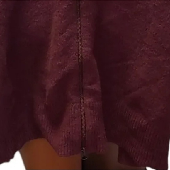 Caslon Wool Blend Textured Sweater Zipper in Back, Burgundy color. Plus 3X NWT - Picture 5 of 8